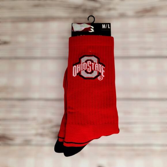 Ohio State Strideline Scarlett Socks Size M/L Knit Crew Premium FootBall - Picture 1 of 6